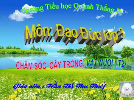 Bài giảng Đạo đức Lớp 3 - Tiết 2, Bài 14: Chăm sóc cây trồng, vật nuôi - Năm học 2020-2021 - Trần Thị Thu Thủy