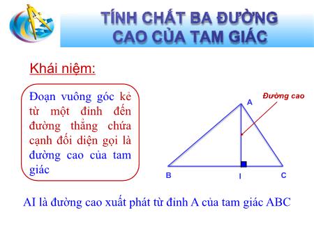 Bài giảng Toán 7 - Bài: Tính chất ba đường cao của tam giác