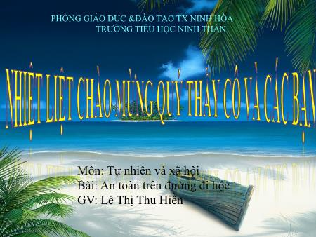 Bài giảng Tự nhiên và xã hội Lớp 1 - Bài 11: An toàn trên đường đi học - Lê Thị Thu Hiền