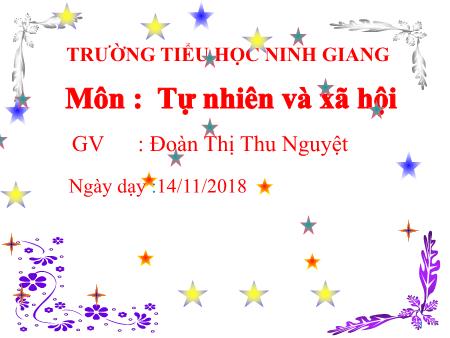 Bài giảng Tự nhiên và xã hội Lớp 2 - Bài 11: Gia đình - Năm học 2018-2019 - Đoàn Thị Thu Nguyệt