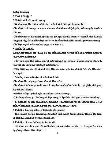 Đề cương ôn tập học kỳ 2 môn Sinh học 9