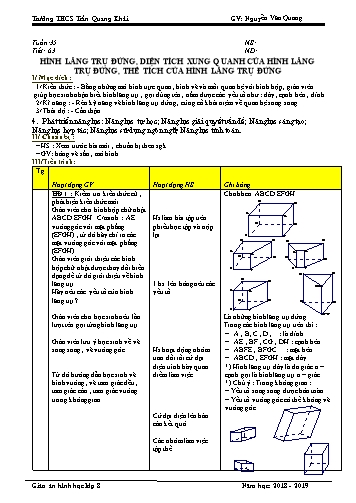 Giáo án Hình học 8 - Tiết 63 đến 66 - Năm học 2018-2019 - Nguyễn Văn Quang