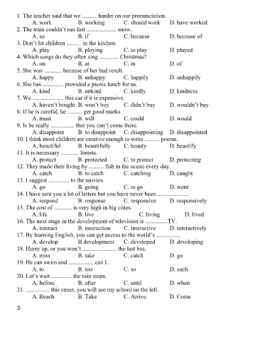 1000 Câu trắc nghiệm ôn thi THPT quốc gia năm 2018 môn Tiếng Anh