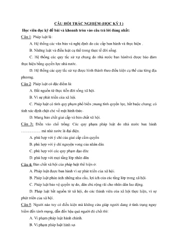 70 Câu hỏi trắc nghiệm môn Giáo dục công dân 12