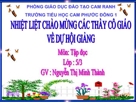 Bài giảng Tập đọc Lớp 5 - Bài: Cái gì quý nhất - Năm học 2017-2018 - Nguyễn Anh Toàn