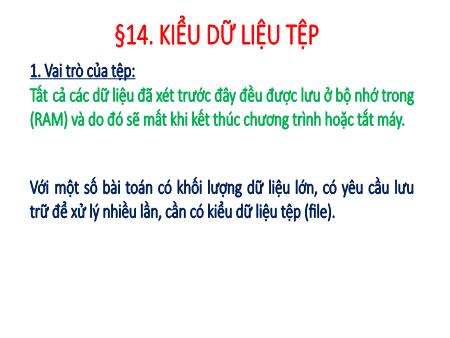 Bài giảng Tin học 11 - Bài 14+15