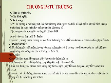 Bài giảng Vật lí 11 - Chương IV: Từ trường