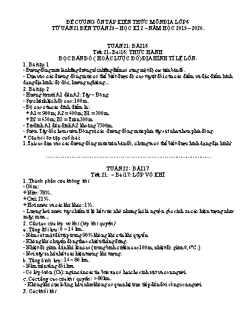 Đề cương ôn tập kiến thức học kì 2 môn Địa lí Khối THCS - Tuần 21 đến 29 - Năm học 2019-2020