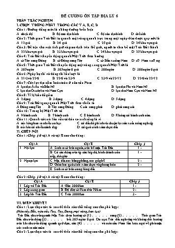 Đề cương ôn tập môn Địa lý Khối THCS - Nguyễn Ngọc Duy