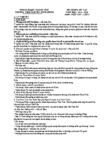 Đề cương ôn tập môn Ngữ văn Lớp 9 - Năm học 2019-2020 - Ngô Thị Hiên