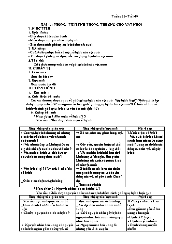 Giáo án Công nghệ Lớp 7 - Bài 46+47