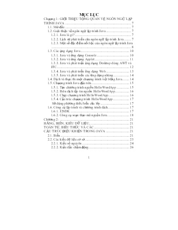 Giáo trình Ngôn ngữ lập trình Java