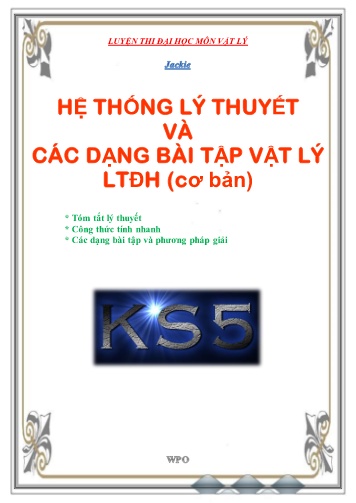 Hệ thống lý thuyết và các dạng bài tập Vật lý LTĐH (Cơ bản)