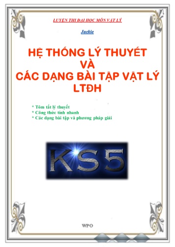 Hệ thống lý thuyết và các dạng bài tập Vật lý LTĐH (Nâng cao)
