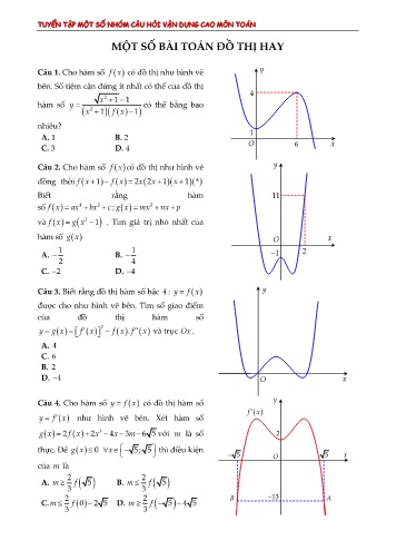 Một số bài toán đồ thị hay về đồ thị hàm số