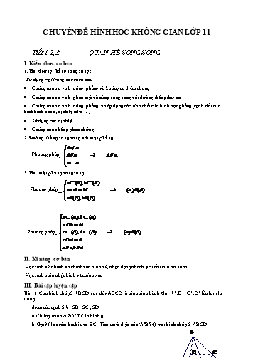 Ôn tập kiến thức môn Toán 11 - Chuyên đề: Hình học không gian