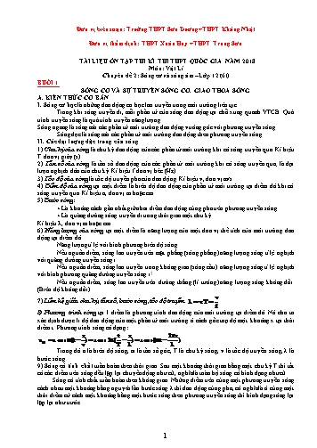 Ôn tập kiến thức môn Vật lí 12 - Chuyên đề 2: Sóng cơ và sóng âm - Trường THPT Sơn Dương