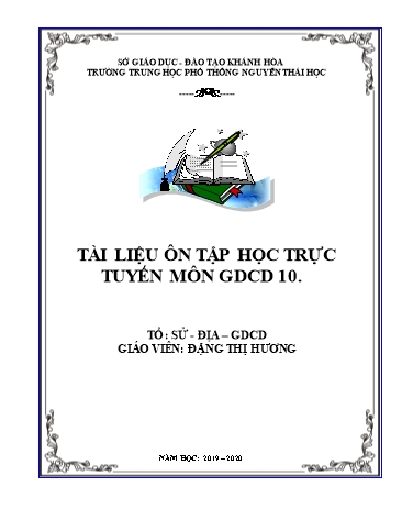 Tài liệu ôn tập học trực tuyến môn GDCD 10 - Đặng Thị Hương