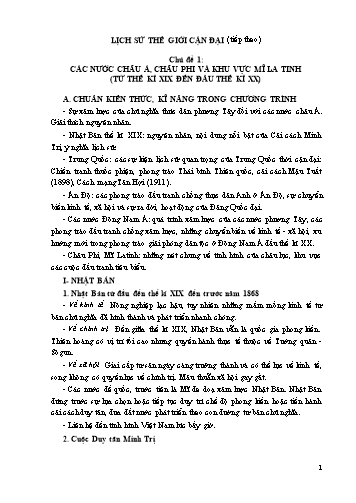Tài liệu Ôn tập kiến thức môn Lịch sử 11 - Chuyên đề: Lịch sử thế giới cận đại (Tiếp theo)