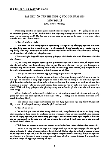 Tài liệu ôn tập thi THPT quốc gia năm 2018 môn Địa lí Lớp 11+12 - Sở GD&ĐT Tuyên Quang