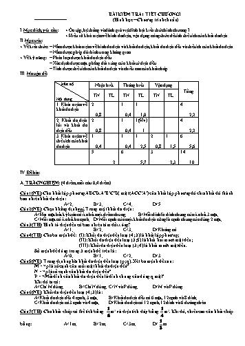Đề kiểm tra 1 tiết chương I môn Hình học Lớp 12 (Có đáp án)
