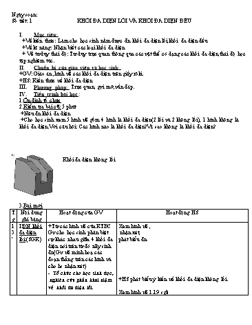 Giáo án Hình học 12 - Chương I, Bài: Khối đa diện lồi và khối đa diện đều
