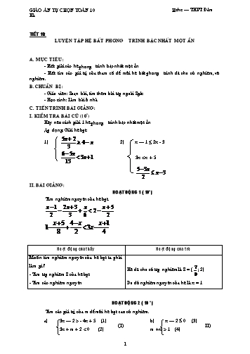 Giáo án Tự chọn môn Toán 10 - Học kì II - Trường THPT Đầm Hà